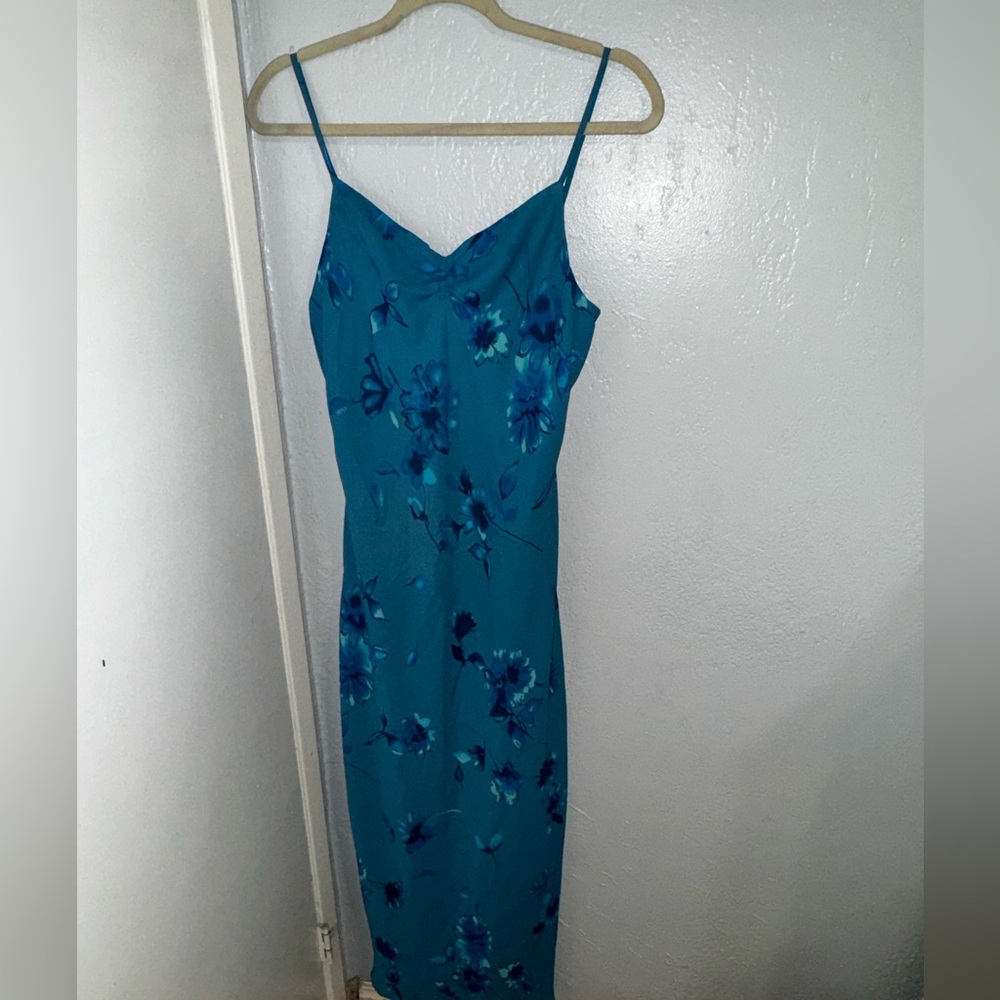 Vintage Johnnie M. Maxi blue floral dress